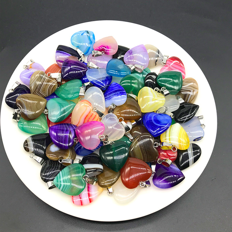 Agate Solid Color Satin Pendant display picture 4