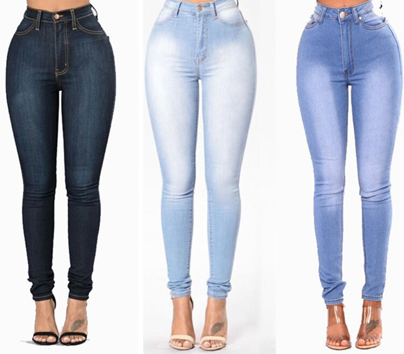 420g Weight Women's Daily Streetwear Gradient Color Full Length Washed Jeans Skinny Pants
