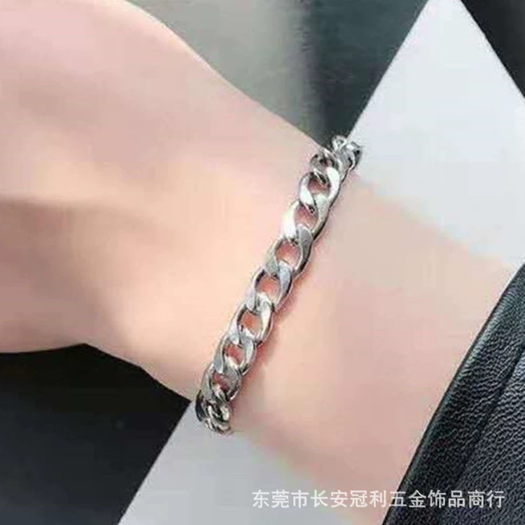 Chain stainless steel, fashionable summer necklace and bracelet hip-hop style for men and women, European style, wholesale