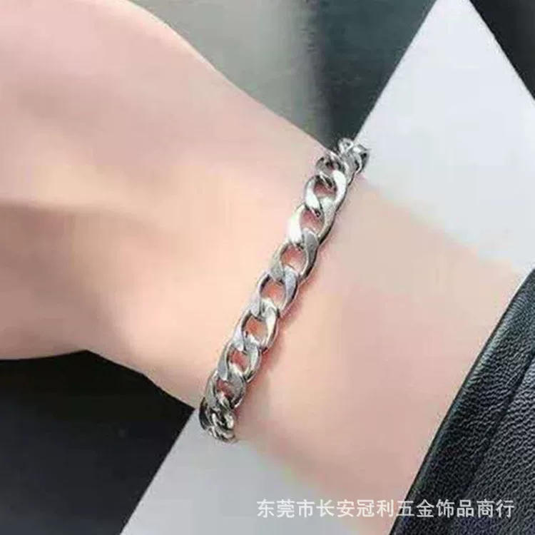 Chain stainless steel, fashionable summer necklace and bracelet hip-hop style for men and women, European style, wholesale