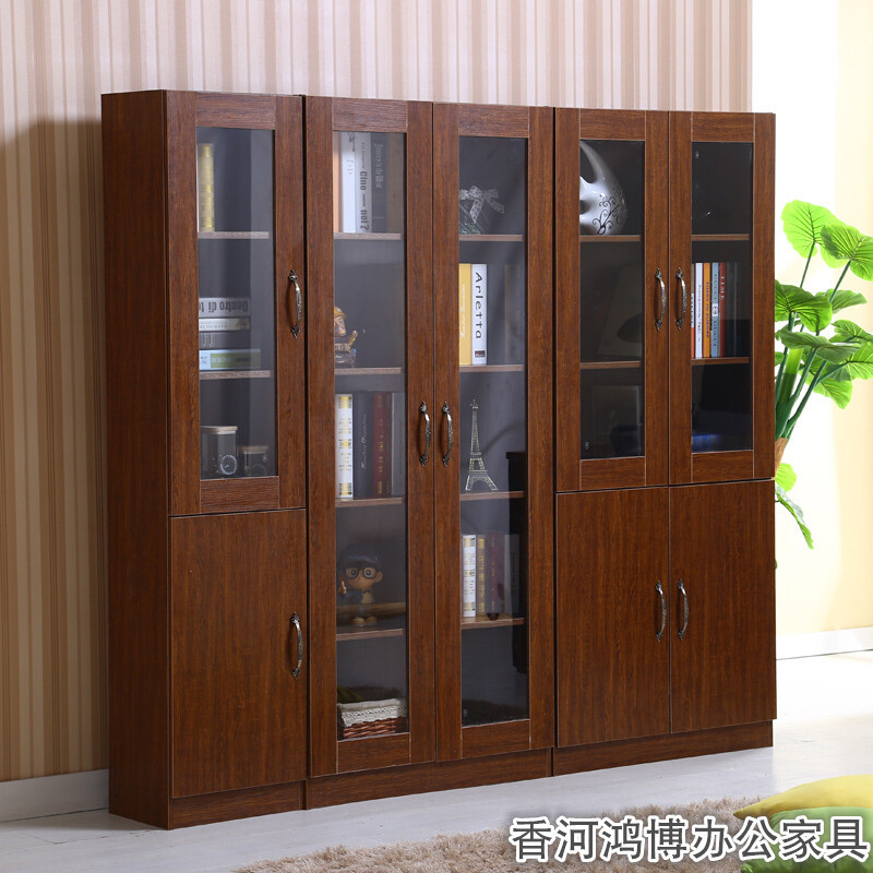 老板办公室文件柜木质资料档案柜储物柜带锁柜子背景板式书柜-阿里巴巴