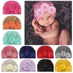 New 2022 Autumn and Winter Children's Knitted Beanie in Solid Color Stripes for European and American Babies and Toddlers - 12 Colors