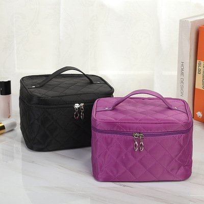 旅行便攜式手提尼龍格子多功能精油收納品洗漱品化妝包定制外貿
