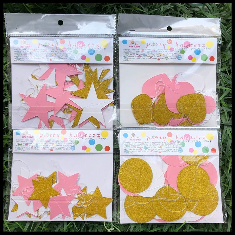 Новые внешнеторговые товары Platinum Platinum Plear Powder Platinum Platinum Five -Star Pulling Flag Golden Scallion Paper Circle Flag Plus флагов оптовые товары