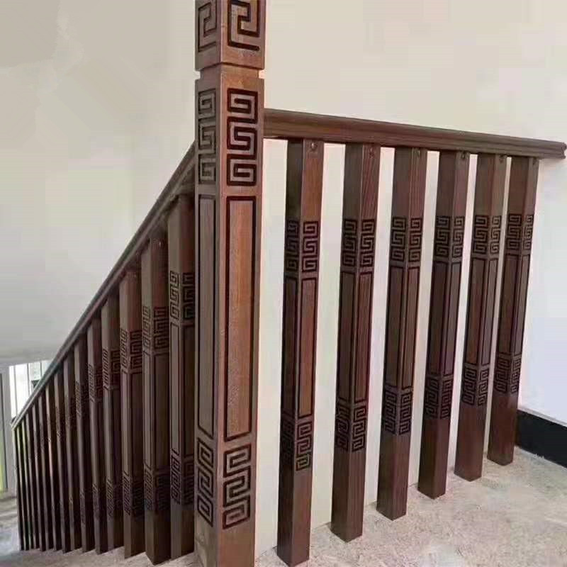 solid wood stairs Handrail New Chinese style style stairs Column support customized indoor Chinese style solid wood stairs Handrail