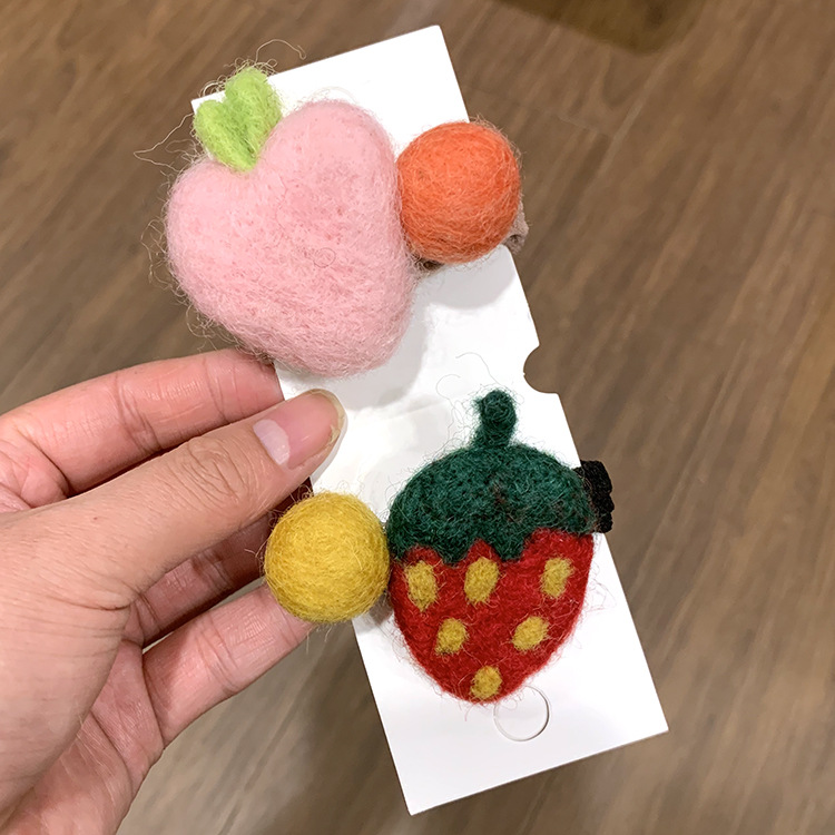 Fruit Plush Hair Rope Cute Headband Children Tie Hair Hair Accessories Rubber Band Hair Ring display picture 3