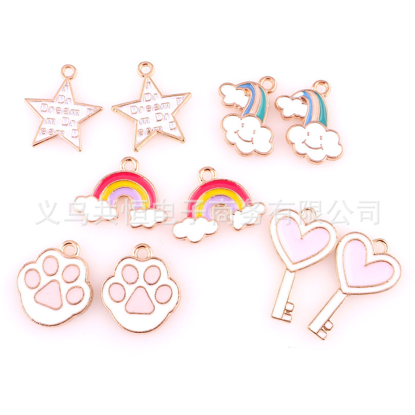 Cat's Claw Rainbow Star Love Key Alloy H...