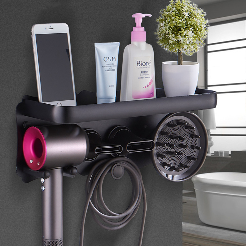 免打孔電吹風機支架浴室酒店用品壁挂式電風筒收納架衛生間置物架