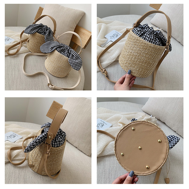 New  Straw Woven Shoulder Diagonal  Straw Woven Bag display picture 5