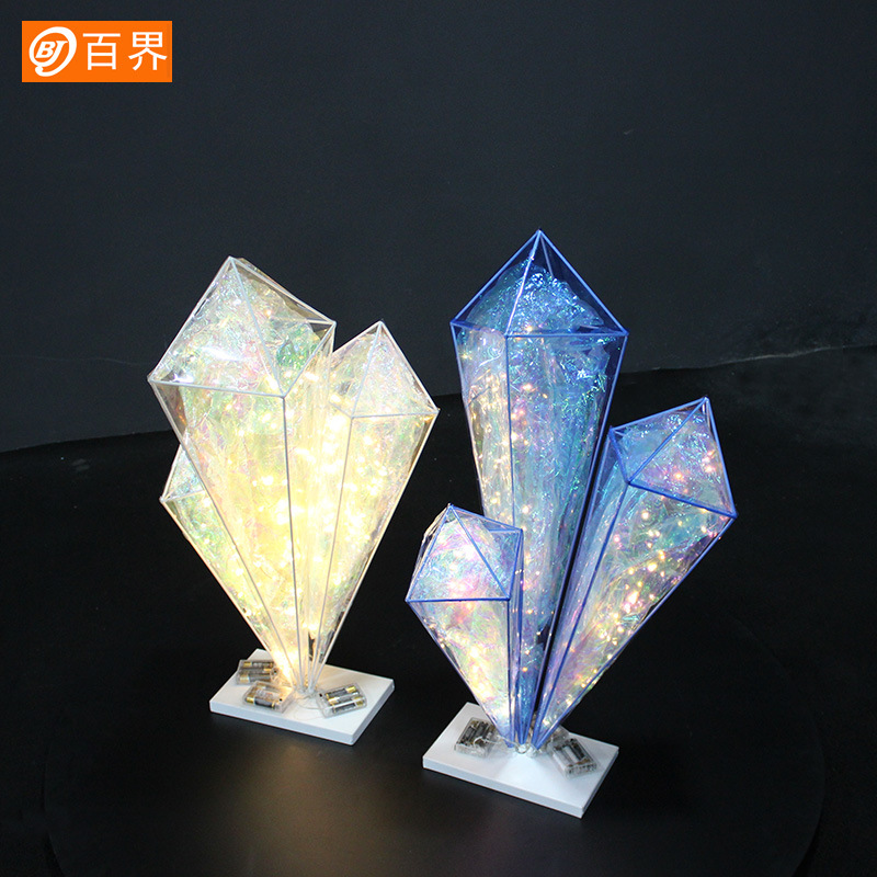 百界铁艺婚庆道具创意水晶柱摆件/挂件T路引婚庆装饰厂家直销布置