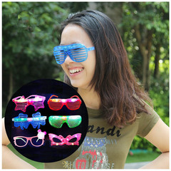 Luminous Glasses Bar Cartoon Flash Blinds Plastic LED Children Cool Personality Decorative Glasses Frame Wholesale