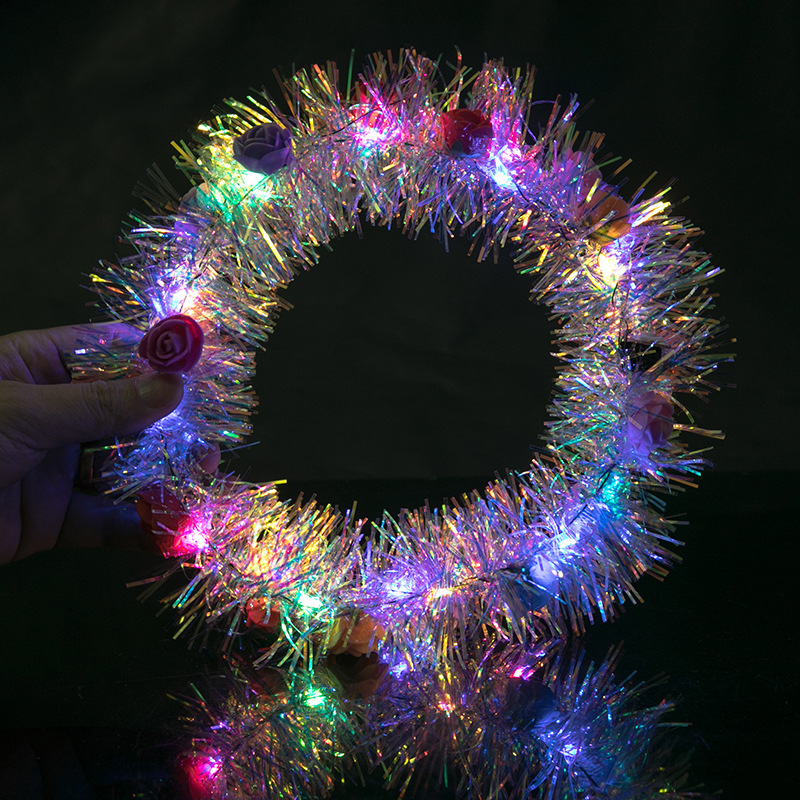 闪亮款金丝10花发光头箍