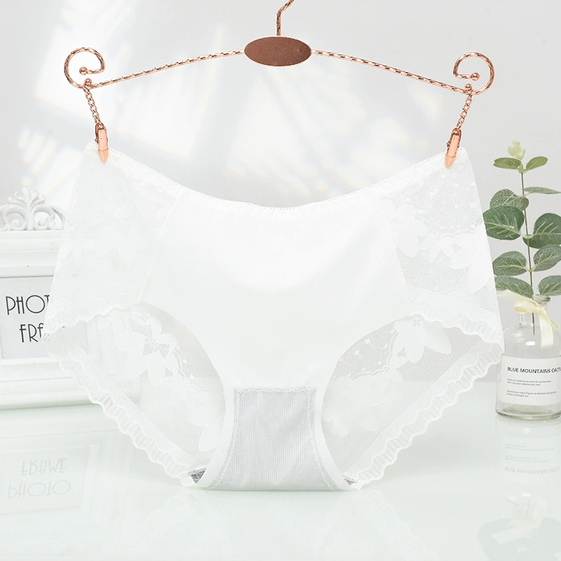 [80-130 pounds] Steo Ice Wicker Mid-waist underwear lace cotton inner crotch elastic briefs 1638