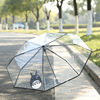 The new creative small fresh youth series transparent three -fold umbrella cartoon hand -folding student couple