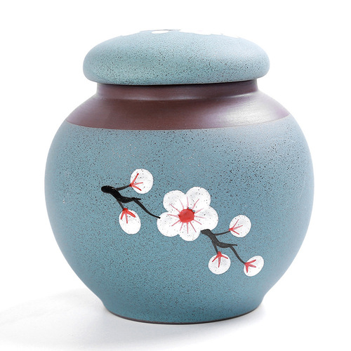 Hand-painted tea cans, household ceramic tea cans, small Pu'er tea boxes, portable storage sealed cans