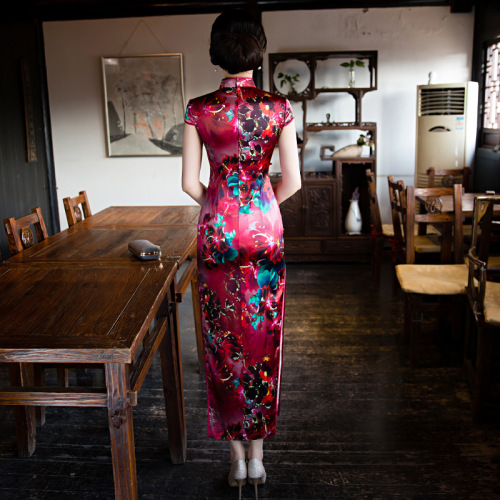 Chinese Dress Qipao for women Collarless cheongsam real cheongsam National Party cheongsam long dress