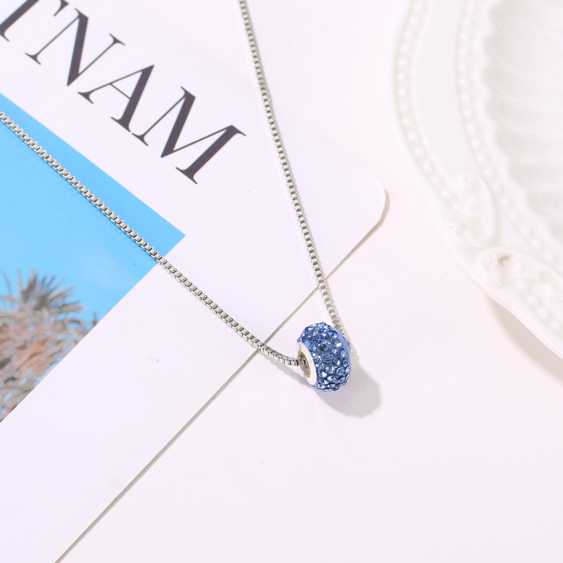 Fashion Full Rhinestone Big Hole Bead Diamond Ball Pendant Necklacepicture6