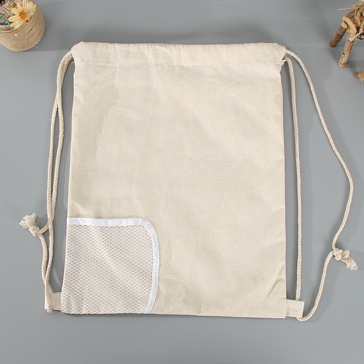 厂家现货棉布创意帆布袋定做学生时尚抽绳束口袋定制双拉绳收纳袋