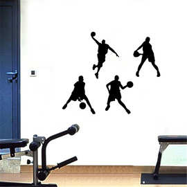 个性装饰墙贴打篮球体育男孩卧室客厅装饰贴外贸可移除JS090