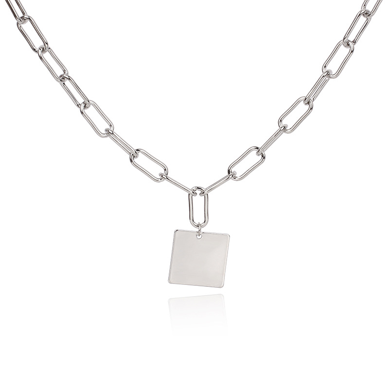 28g Weight Necklace Classification Wedding, Travel Occasion Women'S Gender Gold, Silver Color Hot Selling Fashion Square  Necklace Wholesale 7
