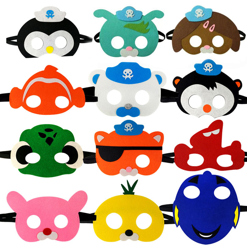 儿童活动派对毛毡面具海底小纵队面罩幼儿无纺布面饰眼罩|ms