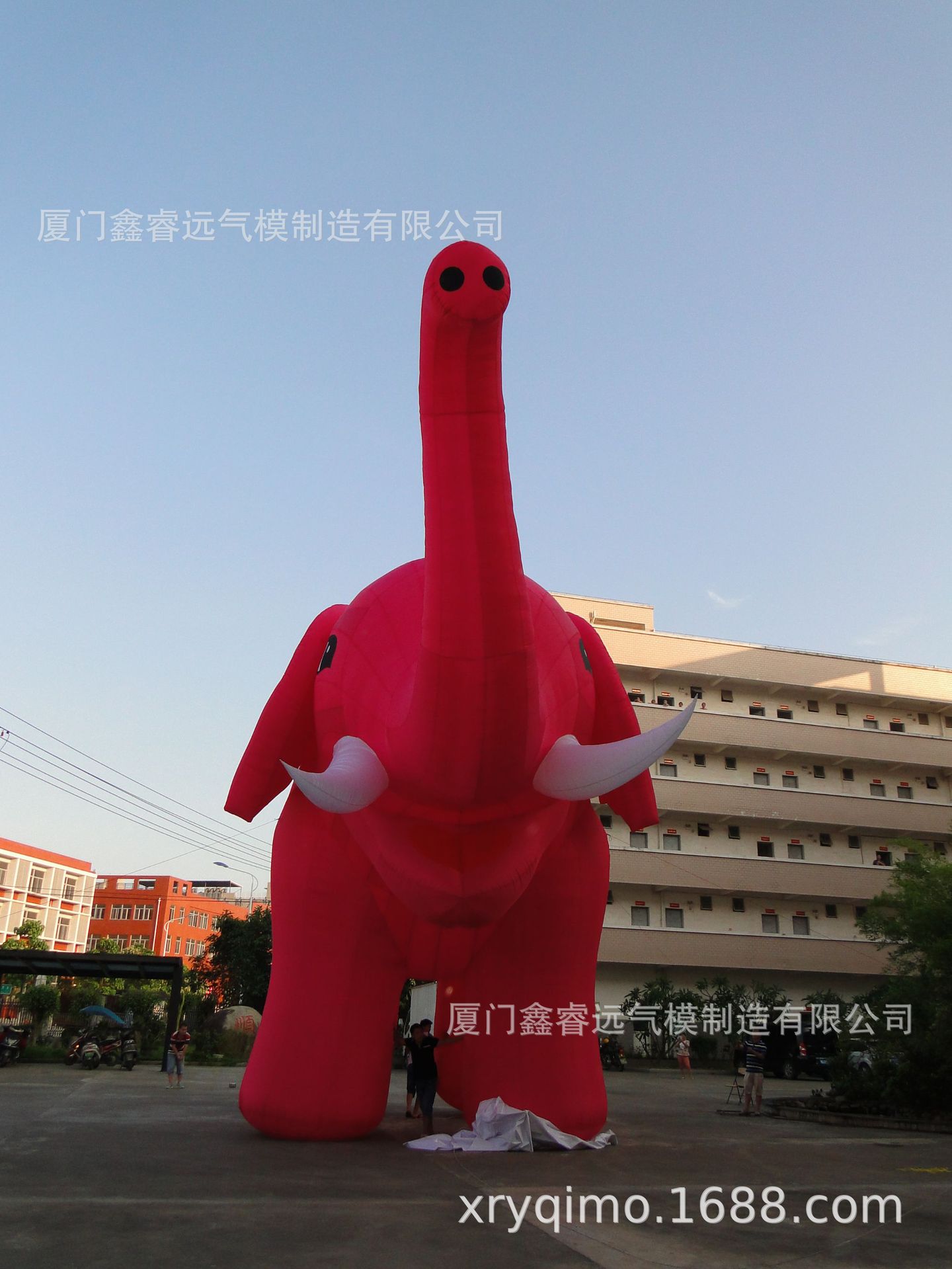 充气大象卡通户外充气卡通定制广告充气卡通粉色充气大象卡通