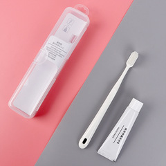 Japanese-style portable toothbrush and toothpaste travel set, travel supplies, hotel business trip, toiletry, unprinted two-piece set