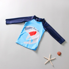 Korean diving suit children and boys split snorkeling suit long-sleeved shark medium and large children sun protection swimsuit suit