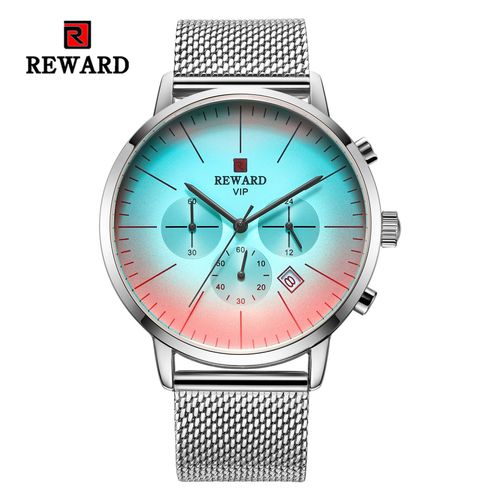 Reward cross-border men's watch multifunctional sports quartz watch stainless steel mesh belt men's watch customizable watch logo