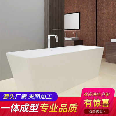 BS-S03浪蒂獨立式浴缸家用成人衛生間歐式人造石浴盆小戶型