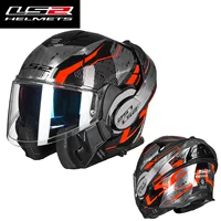 LS2 Backflip раскрыть шлем противотуманный мотоциклетный шлем Мужской и Женский мотоциклетный бригада с двойными линзами полный шлем Акула Four Seasons
