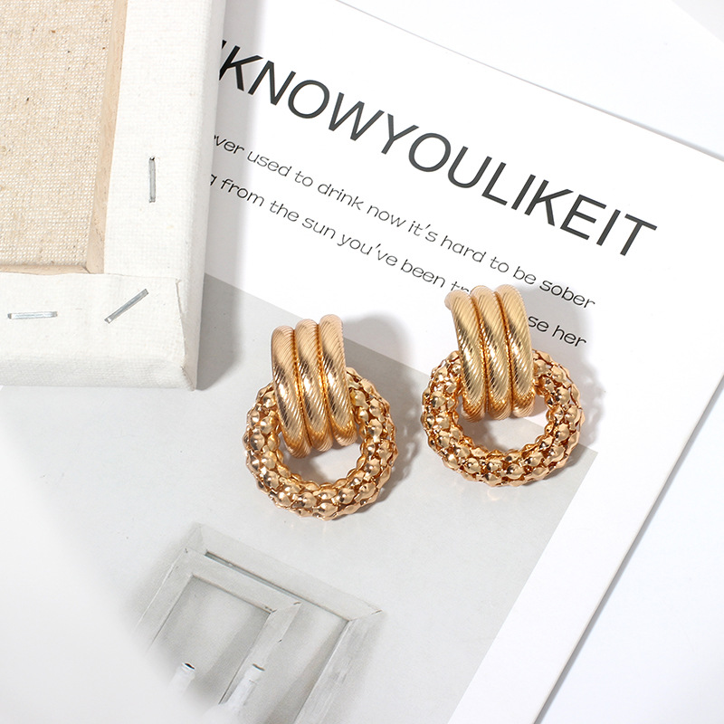 15g Weight Earrings Classification Wedding, Travel Occasion Women'S Gender Vintage Style Style Gold, Silver Color Fashion Geometric Circle Metal Earrings Wholesale 6