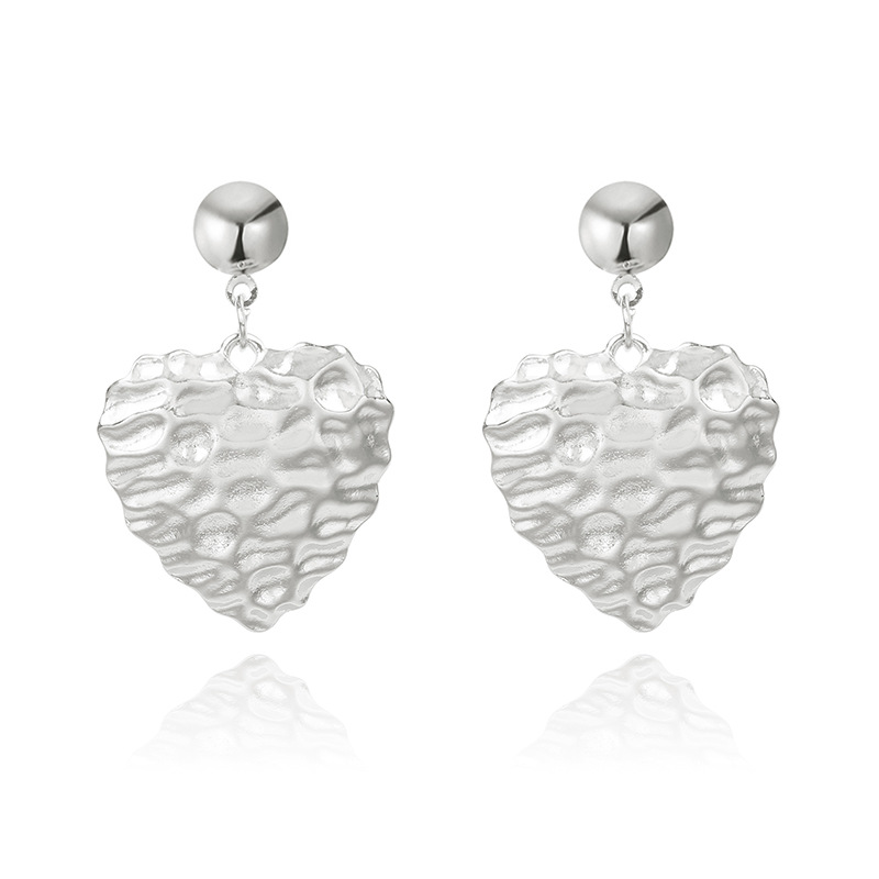 8g Weight Earrings Classification Wedding, Travel Occasion Women'S Gender Gold, Silver Color Fashion New Heart-shaped Metal Earrings For Women Hot-saling Wholesale 5