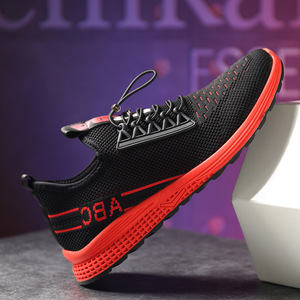 夏季新款男鞋男士透气运动鞋内增高单鞋飞织休闲鞋男厂家一件代发