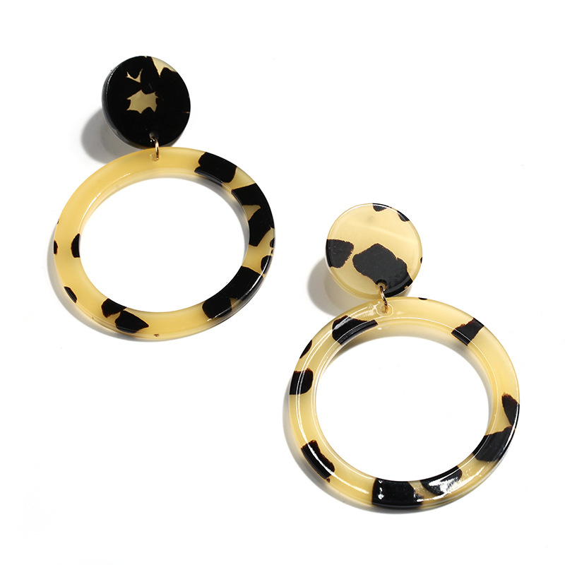 Fashion Leopard Print Hollow Acrylic Earrings display picture 1