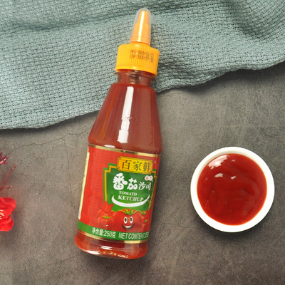 番茄沙司 百家鲜 250g汉堡寿司薯条酱意大利面酱挤压瓶装 番茄酱|ms