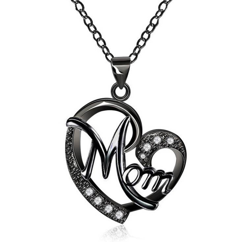 Mama Heart Shape Alloy Plating Rhinestones Mother's Day Women's Pendant Necklace display picture 2