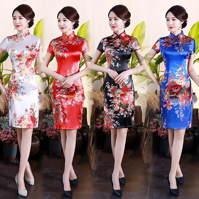 Chinese Dress Qipao for women cheongsam silk dress with large size