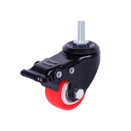 [Manufacturer wholesale] 1.5-inch gold diamond M8 screw brake steering caster polyurethane swivel caster M10 wire