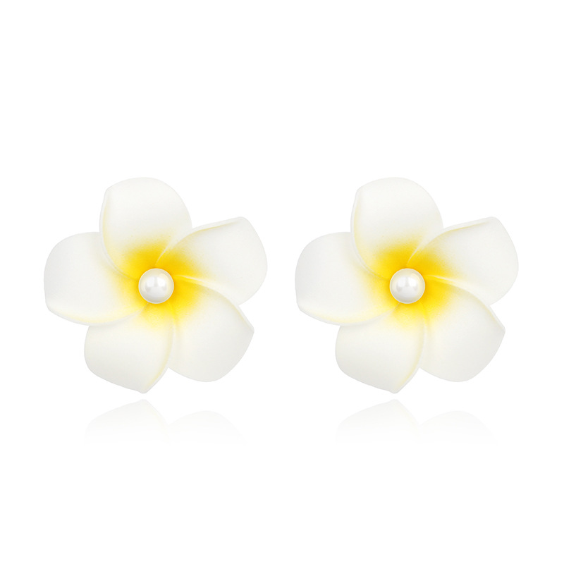New  Bohemian pearl frangipani earrings for women wholesale nihaojewelrypicture6