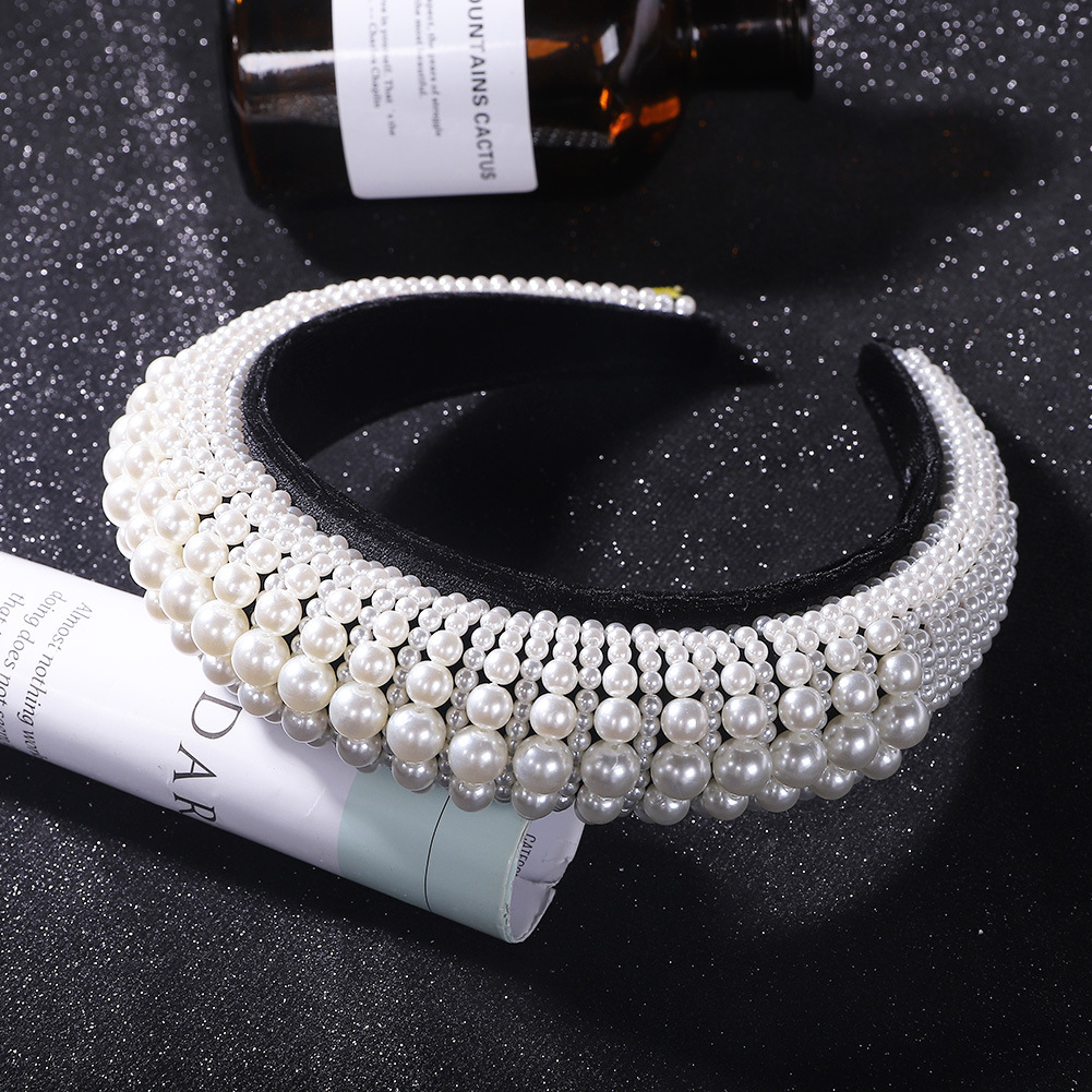 Pearl Sponge Hair Hoop Hair Accessories Bride Headband Simple Fashion Wild Jewelry display picture 5