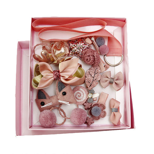Korean style hair accessories, children's hairpins 18-piece set, girls' hair accessories, baby's cute hair ties, girls' hairpins, baby headbands