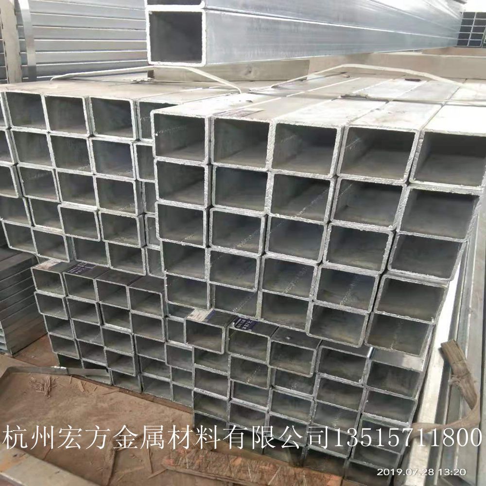 批发零售镀锌方管Q235B方矩形管60*120方通薄壁小方管方钢管扁管