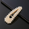 Hairgrip with bow from pearl, Korean style, simple and elegant design