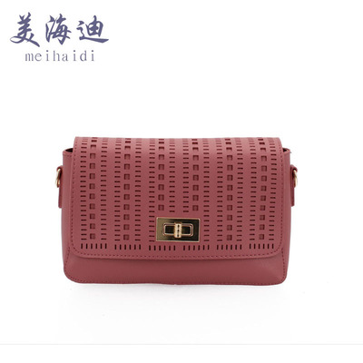 new pattern Bag literature Like a breath of fresh air PU Female bag Solid Cross section Square Shape Small square package Metal buckle