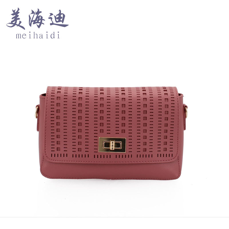 new pattern Bag literature Like a breath of fresh air PU Female bag Solid Cross section Square Shape Small square package Metal buckle