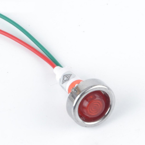 LED signal light with wire, power indicator, DC 12V, 10mm, red, green, yellow, blue, white
