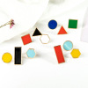 Square rectangular triangle, enamel, badge, fashionable accessory, brooch, simple and elegant design