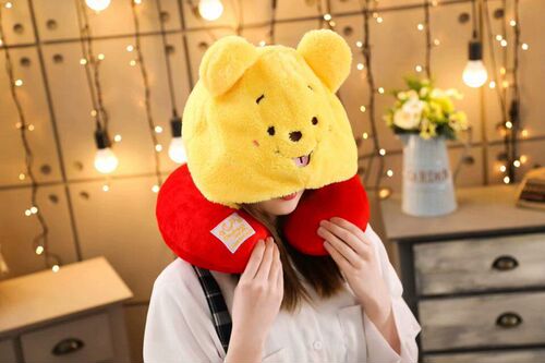 Car neck pillow, travel hooded neck pillow, single office nap pillow, cartoon U-shaped pillow plush toy
