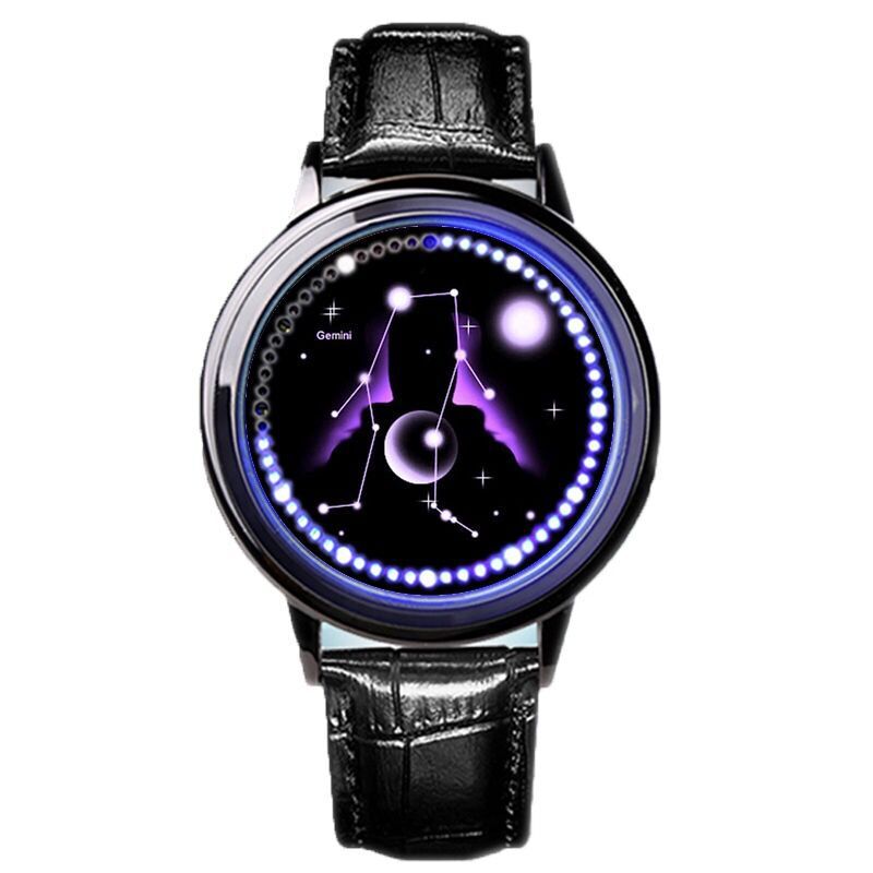 Starry Sky Watch Twelve Constellations Korean Fashion Trend Casual Couple Watch Male and Female Student Casual Led Waterproof